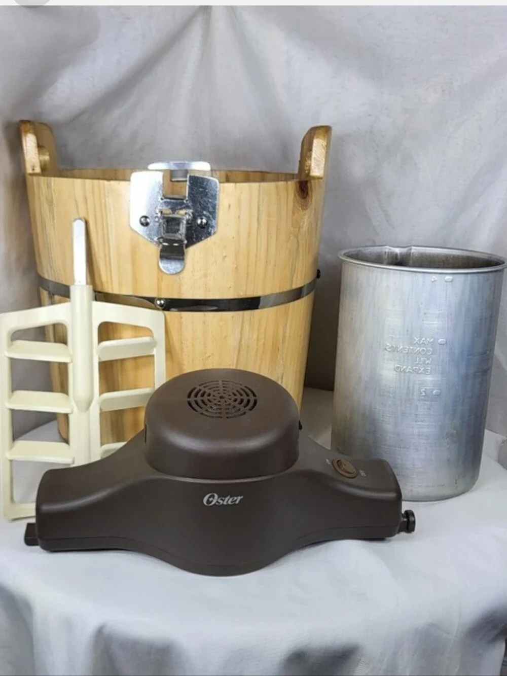 Oster Ice Cream Shop 4-Quart Wood Bucket Ice Cream Maker Lid Not Included